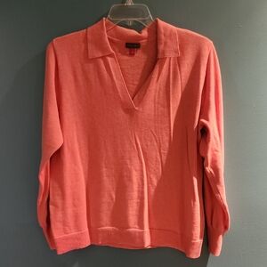 Vince Camuto V-Neck Sweater in Coral